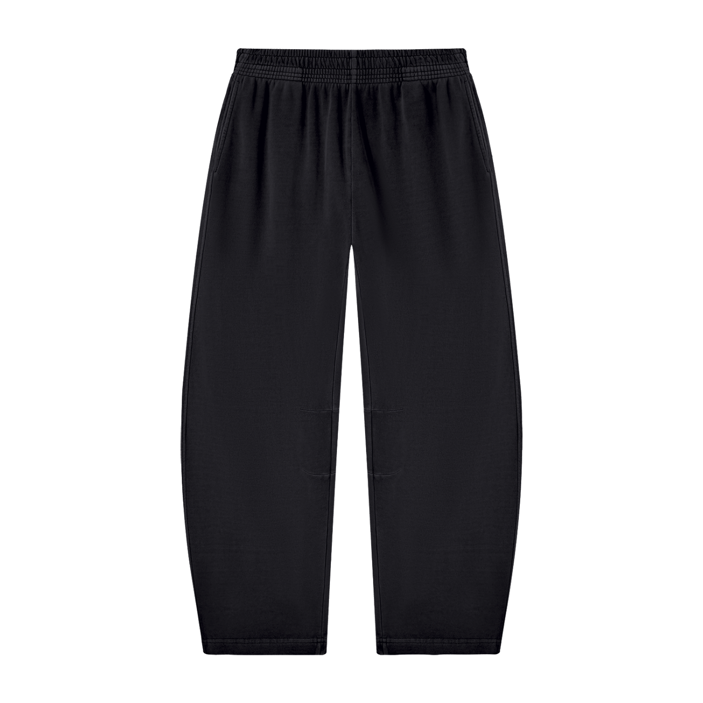 Barrel Leg Sweatpants — Designed front · Black